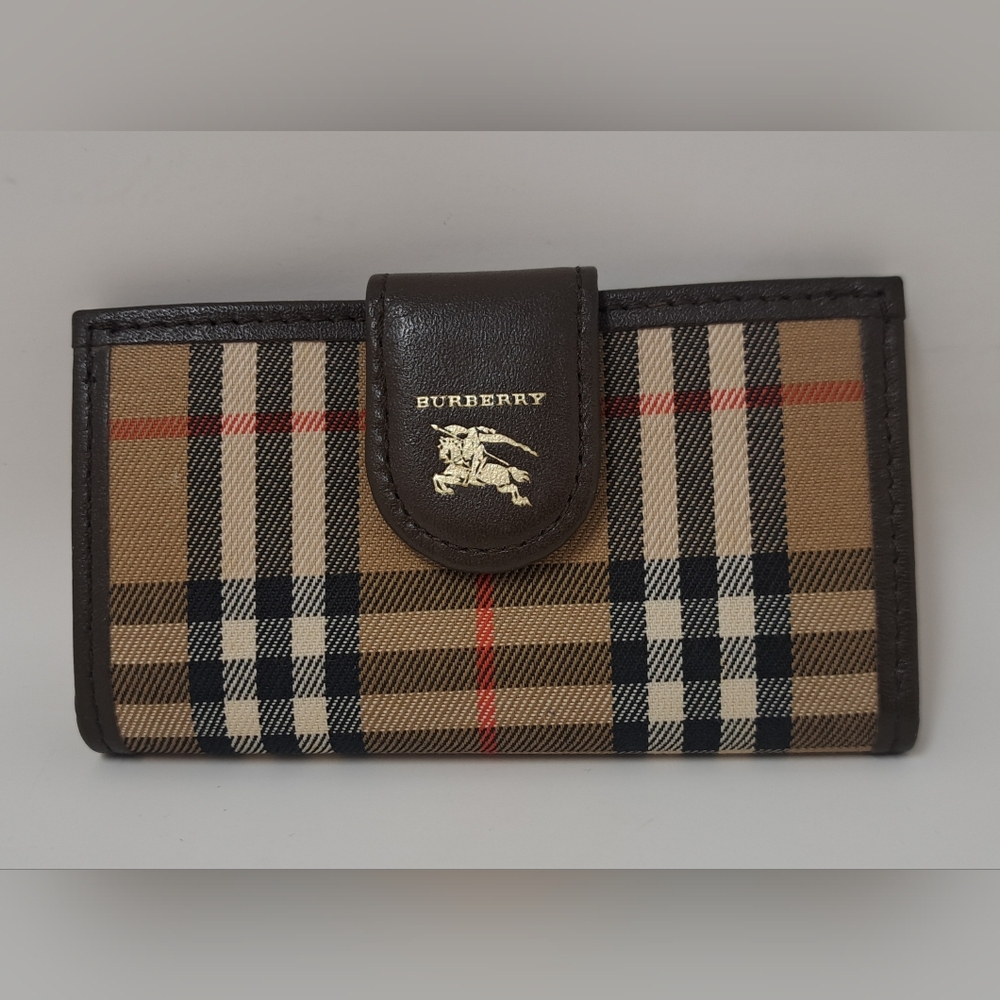 Vintage Burberry Key Holder Wallet Calfskin Nova Check 4 Keys Nishikaw Y2K